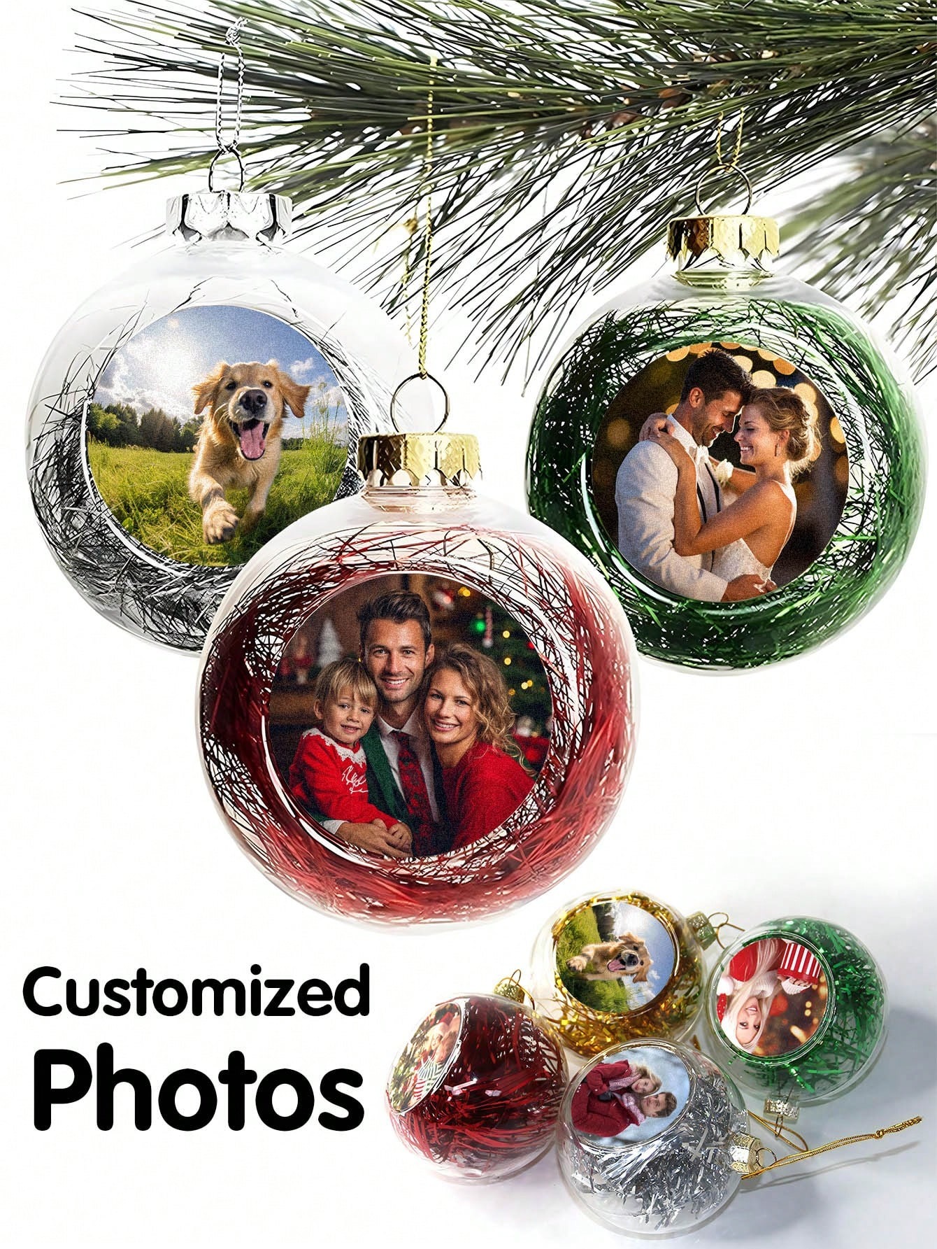 Christmas Decoration Balls with Customizable Photos